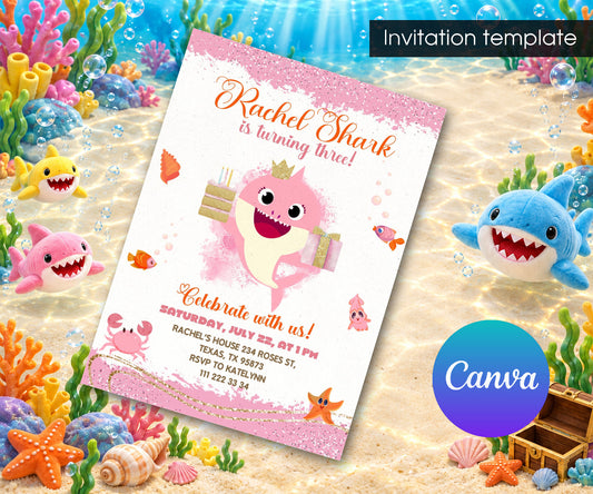 Baby Shark Invitation mockup