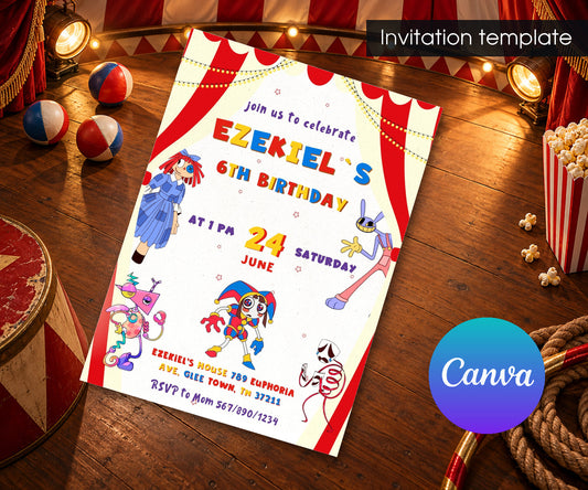 The Amazing Digital Circus Invitation mockup
