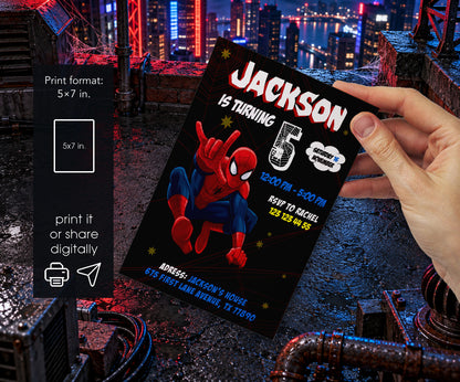 Spider-Man Spiderman Marvel Superhero Invitation mockup