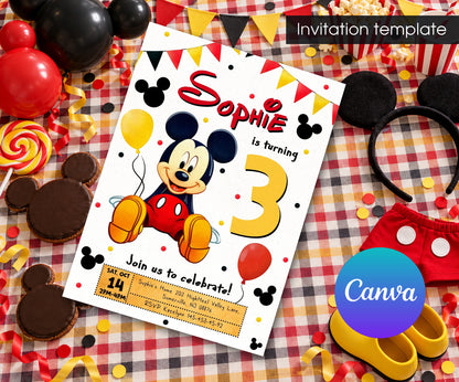 Mickey Mouse and Friends Invitation mockup