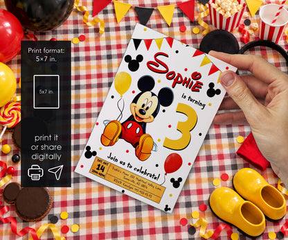 Mickey Mouse and Friends Invitation mockup