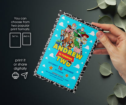 Toy Story Woody customizable invitation template | Share or Print | SU612