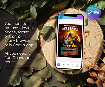 Avatar The Last Airbender customizable invitation template | Share or Print | HW753