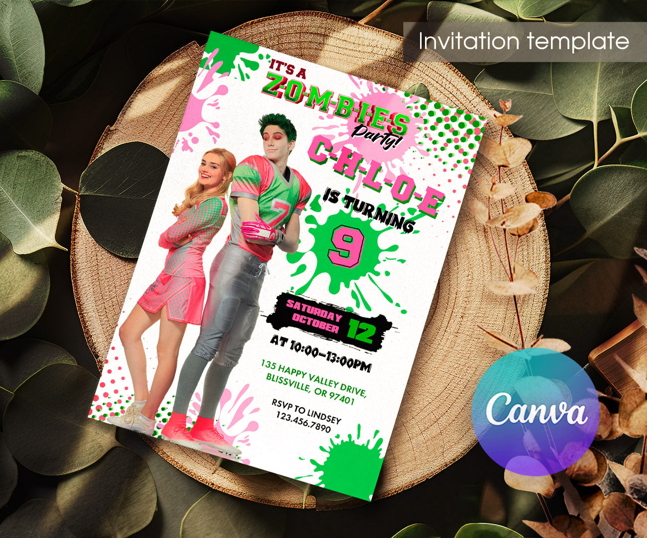 Zombies 3 Halloween customizable invitation template | Share or Print | FI858