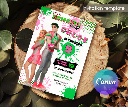 Zombies 3 Halloween customizable invitation template | Share or Print | FI858