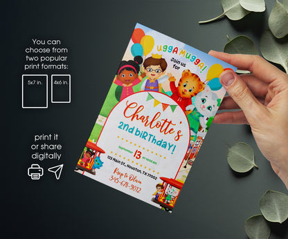 Daniel Tiger's Neighborhood customizable invitation template | Share or Print | YP607