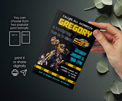Transformers Rescue Bots customizable invitation template | Share or Print | boy | OB882