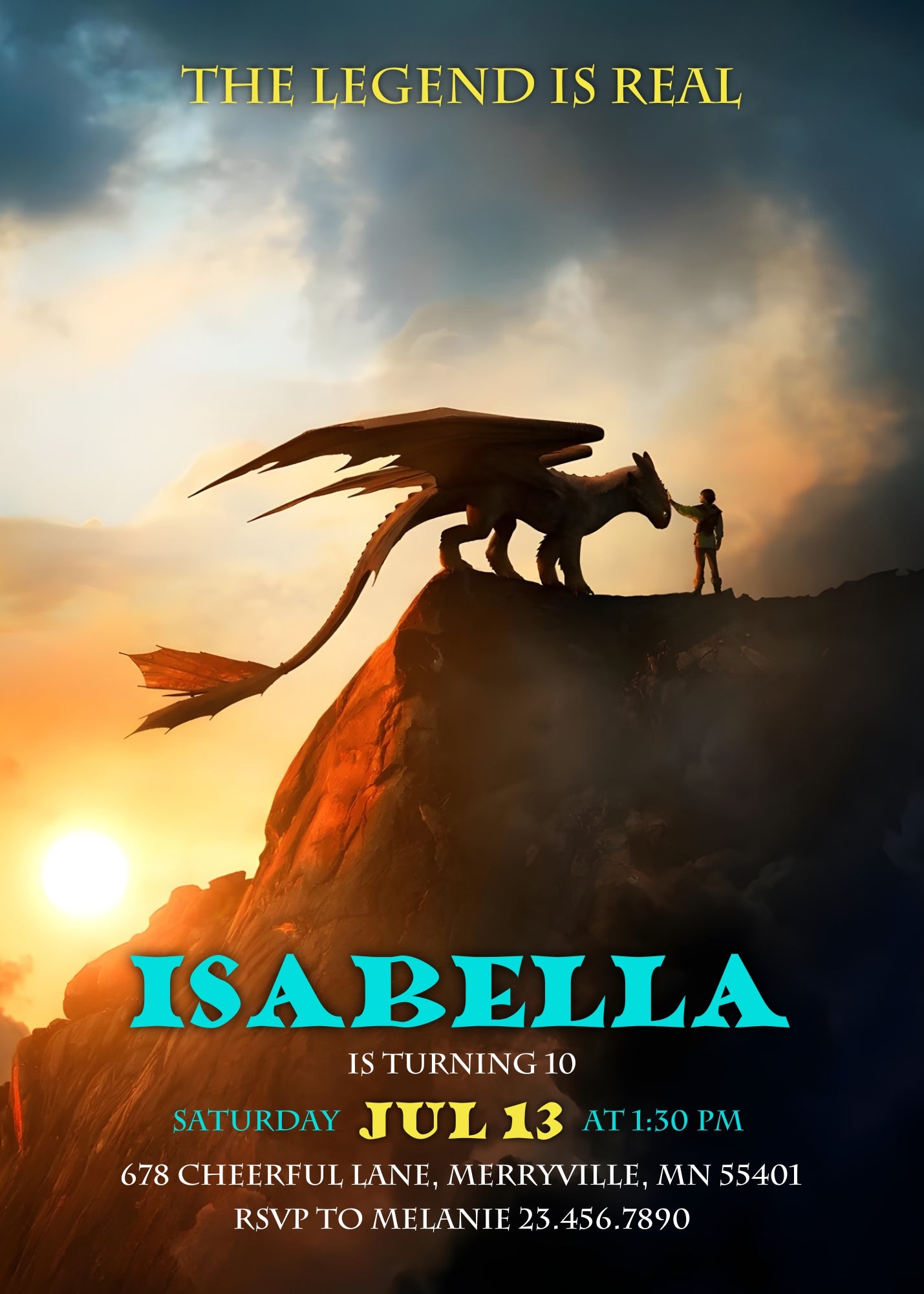 How to Train Your Dragon Night fury Toothless customizable invitation template | Share or Print | AT348