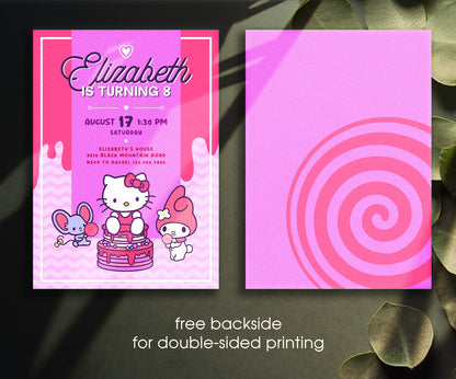 Hello Kitty Sanrio customizable invitation template | Share or Print | AS684