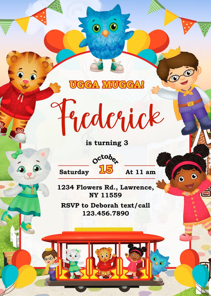 Daniel Tiger's Neighborhood customizable invitation template | Share or Print | LJ562