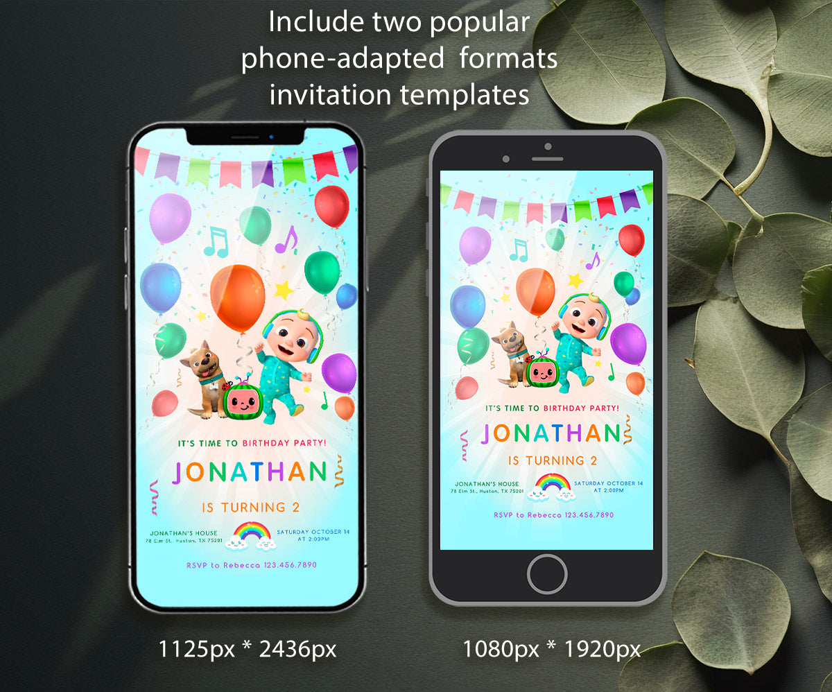 Cocomelon customizable invitation template | Share or Print | WG971