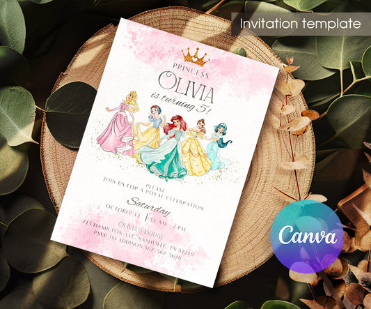 Disney Princess customizable invitation template | Share or Print | girl | LI877
