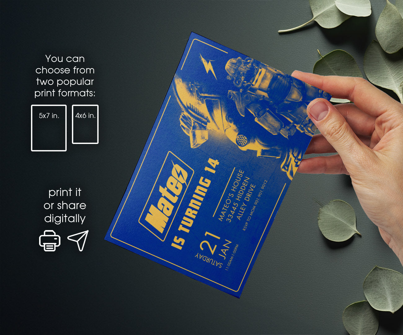 Fallout Pipboy customizable invitation template | Share or Print | QQ588