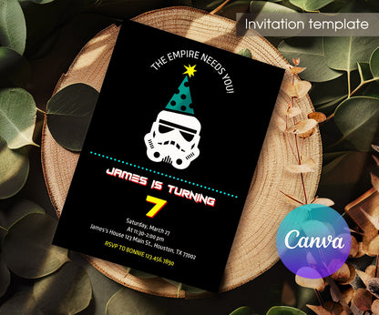 Star Wars Darth Vader customizable invitation template | Share or Print | boy | WF468