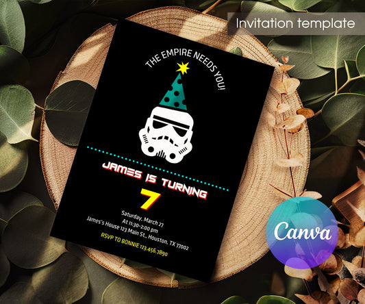 Star Wars Darth Vader customizable invitation template | Share or Print | boy | WF468