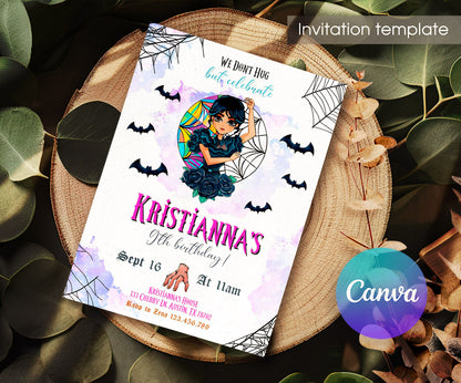 Wednesday Addams customizable invitation template | Share or Print | girl | YO486