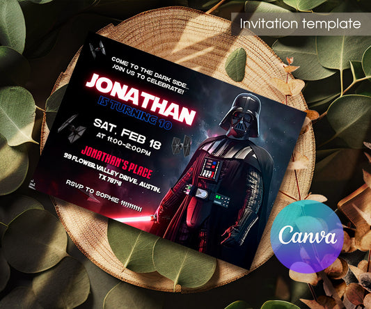 Star Wars Darth Vader customizable invitation template | Share or Print | boy | YL196
