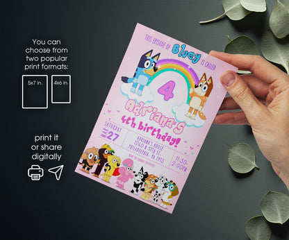 Bluey Bingo customizable invitation template | Share or Print | XZ866
