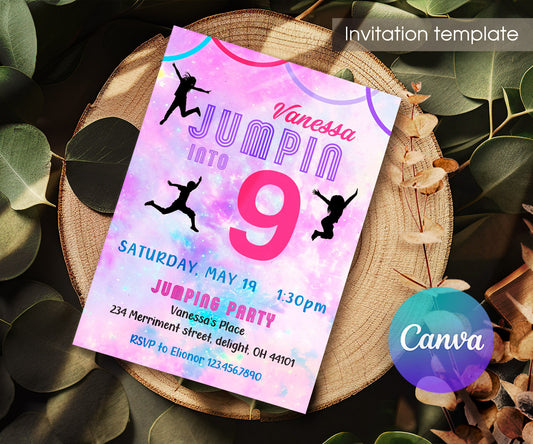 Trampoline Jump Party customizable invitation template | Share or Print | WP276