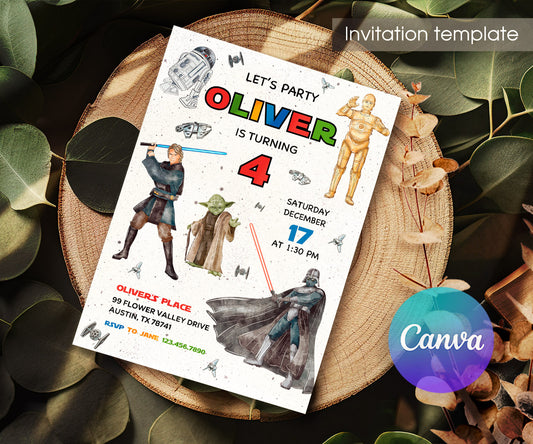 Star Wars Darth Vader customizable invitation template | Share or Print | boy | ZT379