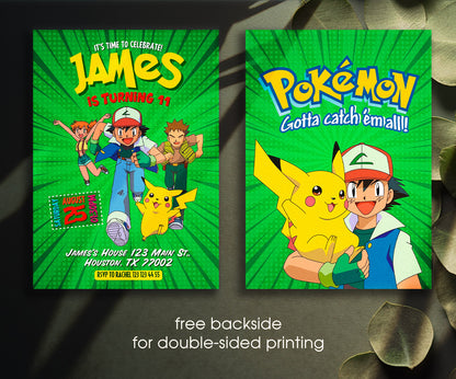 Pokemon Pikachu customizable invitation template | Share or Print | ZM173