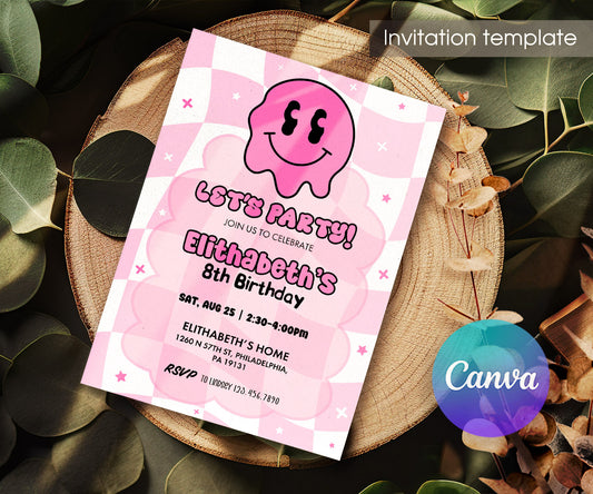 Smiley Face customizable invitation template | Share or Print | DC651