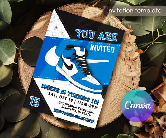 Sneaker Ball Air Jordan Nike customizable invitation template | Share or Print | RZ795
