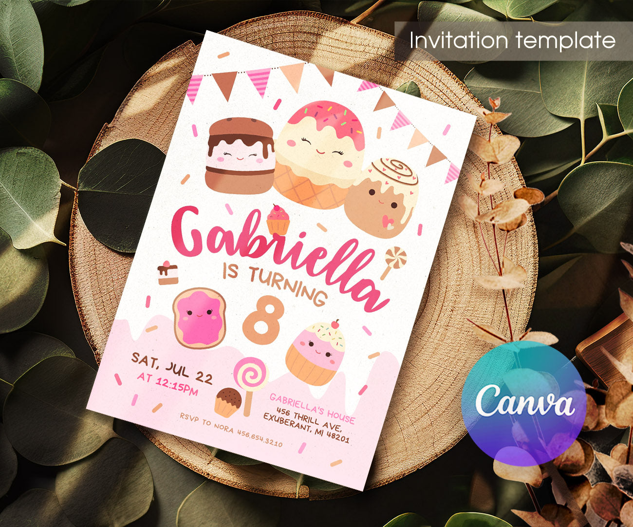 Squishmallows customizable invitation template | Share or Print | RV974