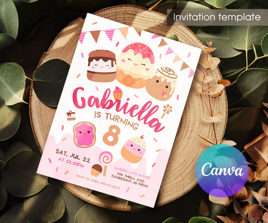 Squishmallows customizable invitation template | Share or Print | RV974
