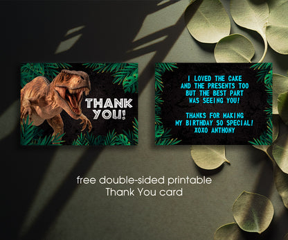 Jurassic World Dinosaur customizable invitation template | Share or Print | WD353