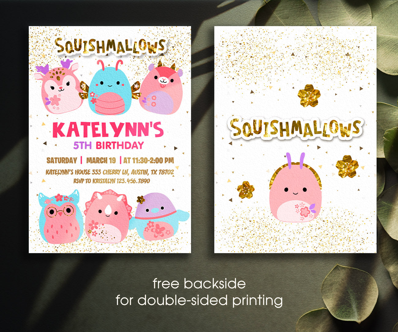 Squishmallows customizable invitation template | Share or Print | ZW294