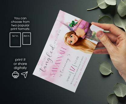 Rapunzel Princess Tangled customizable invitation template | Share or Print | girl | YQ140