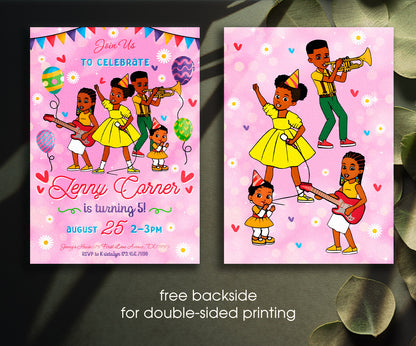 Gracie's Corner Music customizable invitation template | Share or Print | girl | WR527