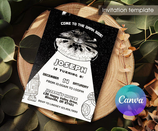 Star Wars Darth Vader customizable invitation template | Share or Print | boy | MF048