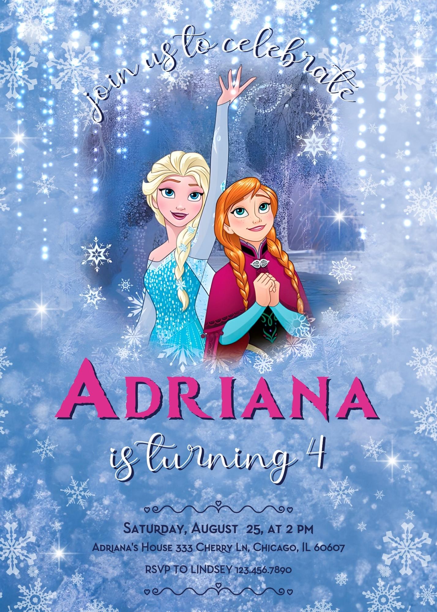 Frozen Elsa customizable invitation template | Share or Print | girl | AS064