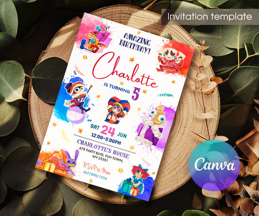 The Amazing Digital Circus customizable invitation template | Share or Print | SM190
