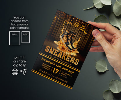 Sneaker Ball Air Jordan Nike customizable invitation template | Share or Print | XL811