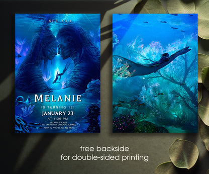 Avatar The Way of Water customizable invitation template | Share or Print | SX574