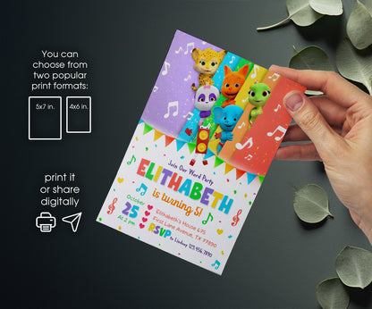 Word Party customizable invitation template | Share or Print | JX278