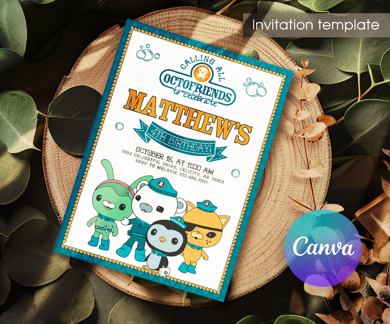 Octonauts customizable invitation template | Share or Print | UB938