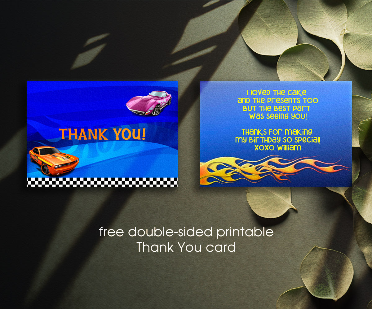 Hot Wheels Racing customizable invitation template | Share or Print | boy | YB434