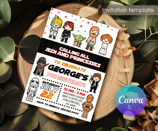 Star Wars Darth Vader customizable invitation template | Share or Print | boy | SP925