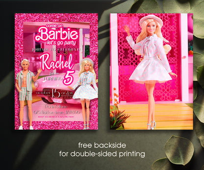 Barbie Pink customizable invitation template | Share or Print | girl | ZC931