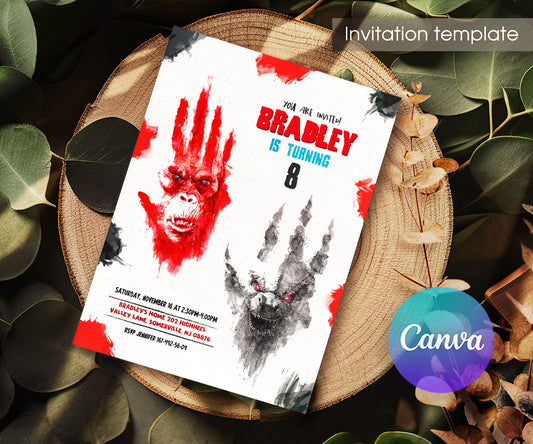 Godzilla X King Kong customizable invitation template | Share or Print | VV868