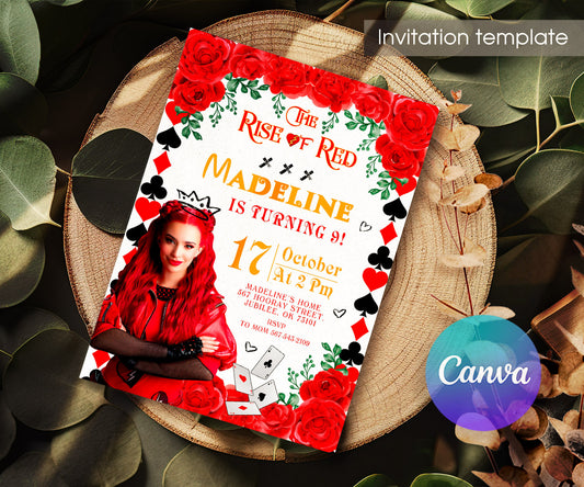 Descendants The Rise of Red Disney customizable invitation template | Share or Print | ID857