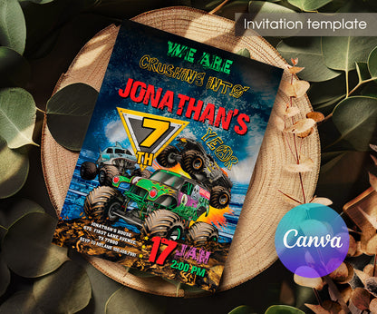 Monster Jam  Monster Truck customizable invitation template | Share or Print | boy | WB565
