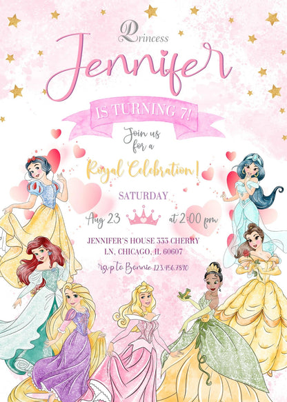 Disney Princess customizable invitation template | Share or Print | girl | OA733
