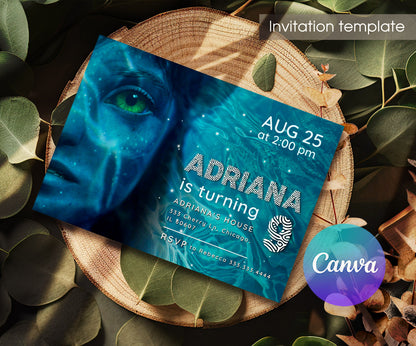 Avatar The Way of Water customizable invitation template | Share or Print | TQ402