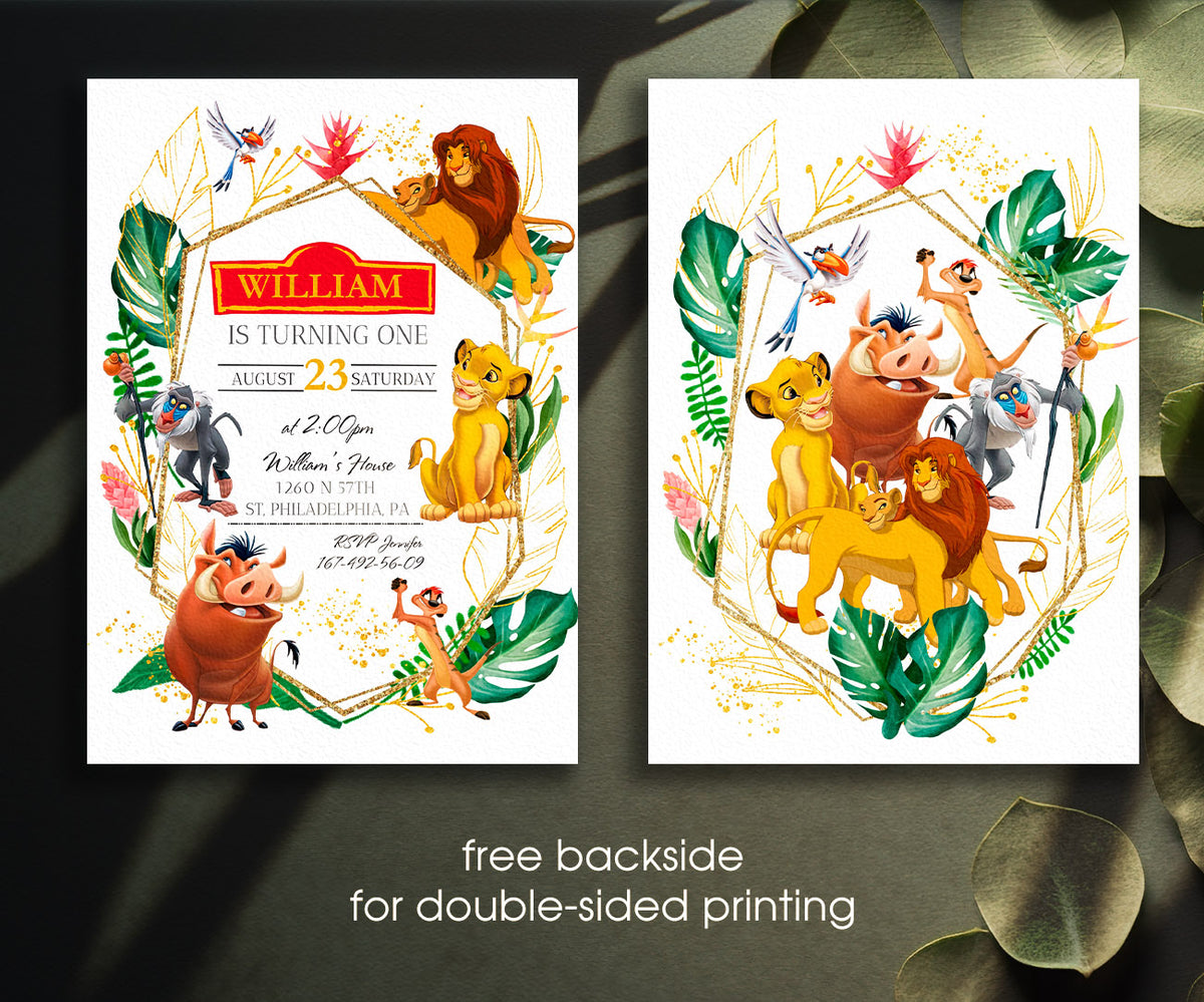 Lion King Simba customizable invitation template | Share or Print | UO787