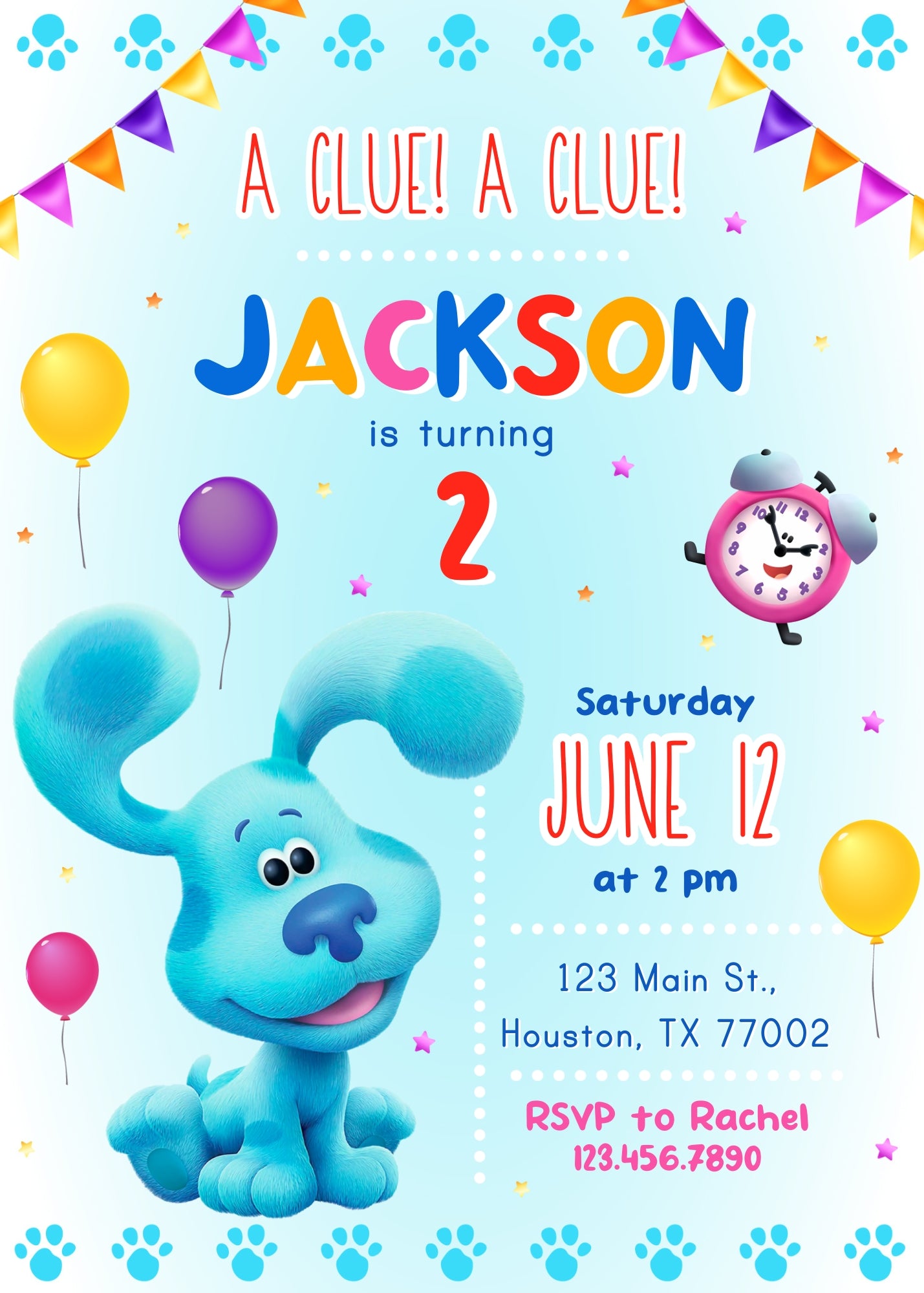Blue's Clues Puppy customizable invitation template | Share or Print | SP315